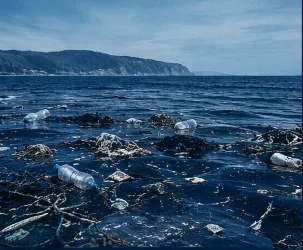 Residuos sobre la superficie del mar